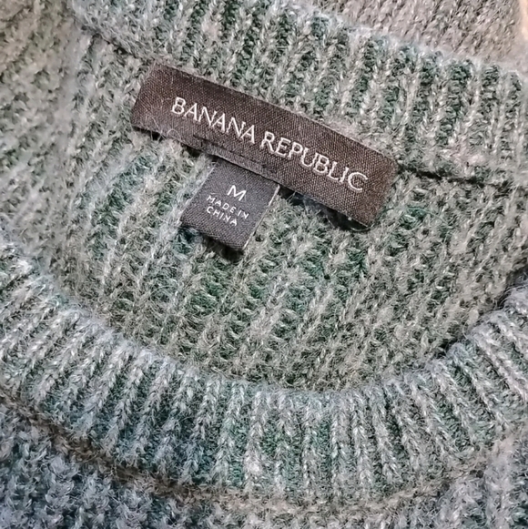 Banana Republic Cotton Blend Pullover Sweater Long Sleeve Green Women's Size M - Picture 5 of 7
